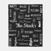 Personalisierte Familie von vier Coolen Schriftart Fleecedecke (Vorderseite)