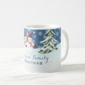 Personalisierte Familie: Weihnachtssnowman-Tasse Kaffeetasse (VorderseiteRechts)