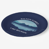 Personalisierte Familie Wiedersehen Blue Lake Vaca Pappteller (Schrägansicht)