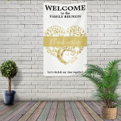 Personalisierte Familie Wiedersehen Gold Herzbaum Banner