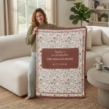Personalisierte Familien Decke mit Blumenmuster