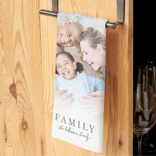 Personalisierte Familien-Foto-Collage Geschirrtuch