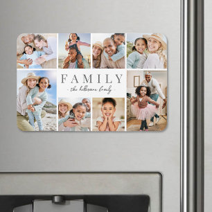 Personalisierte Familien-Foto-Collage mit Namen Magnet