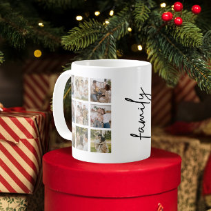 Personalisierte Familien-Foto-Collage modern 10 Fo Kaffeetasse