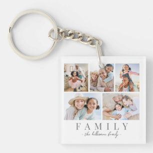 Personalisierte Familien-Foto-Collage Schlüsselanhänger
