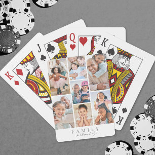 Personalisierte Familien-Foto-Collage Spielkarten