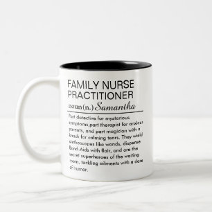 Personalisierte Familien-Krankenpfleger-Definition Zweifarbige Tasse