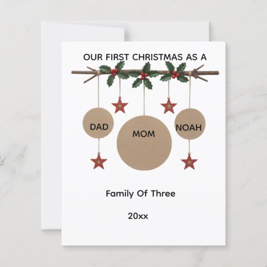 Personalisierte Familien-Weihnachtskarte (Vorderseite)