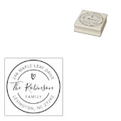 Personalisierte Familienadresse Kleines Herz Gummistempel (Stempel)