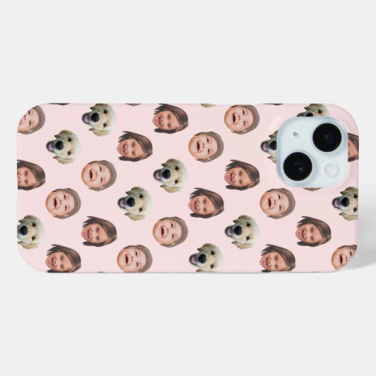 Personalisierte Familienansicht 3 Fotos hellrosa Case-Mate iPhone Hülle (Rückseite (Horizontal))