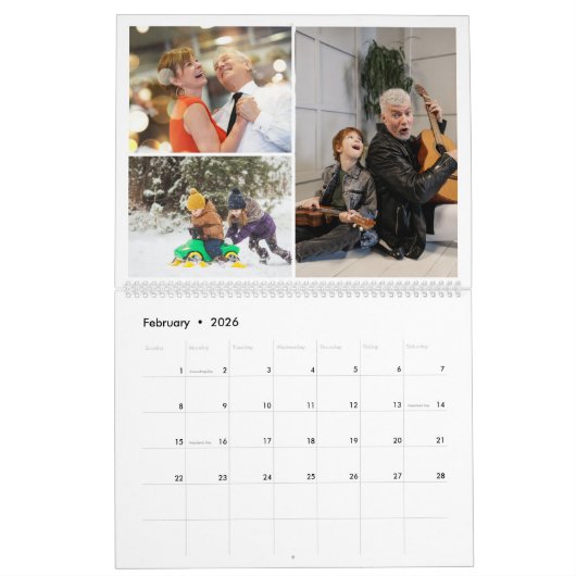 Personalisierte Familienfoto Collage 2025 Kalender (Feb 2026)