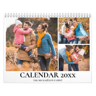Personalisierte Familienfoto-Collage Aquarell Kalender