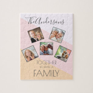 Personalisierte Familienfoto Collage Elegante Mode Puzzle