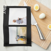 Personalisierte Familienfoto-Collage Name Küche bi Geschirrtuch (Viertel Falte)
