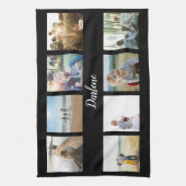Personalisierte Familienfoto-Collage Name Küche bi Geschirrtuch (Vertikal)