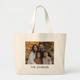 Personalisierte Familienfoto-Name-Tasche Jumbo Stoffbeutel