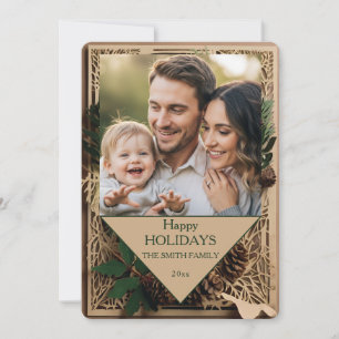 Personalisierte Familienfoto-Weihnachtskarte Feiertagskarte