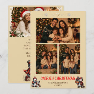 Personalisierte Familienfoto-Weihnachtskarte Feiertagskarte