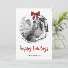 Personalisierte Familienfoto-Weihnachtskarte Feiertagskarte