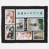 Personalisierte Familienfotografie Schwarz-weiß Fleecedecke (Vorderseite (Horizontal))