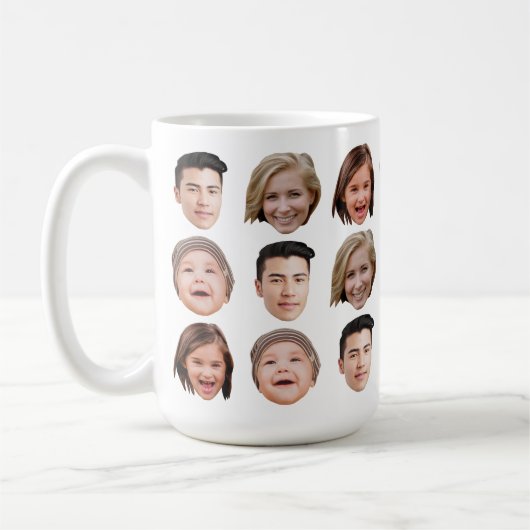 Personalisierte Familienfront 4 Fotos Niedlich Kaf Kaffeetasse (Links)