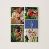 Personalisierte Familienname 4 Fotos Collage Puzzle (Vertikal)