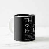 Personalisierte Familienname Definition Moderner S Zweifarbige Tasse (Vorderseite Links)