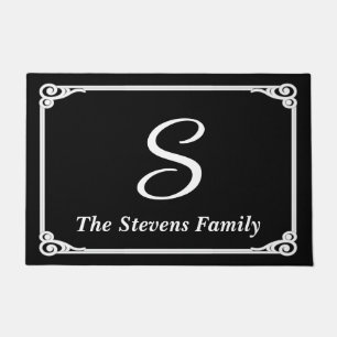 Personalisierte Familienname & Initial Türmatte • 