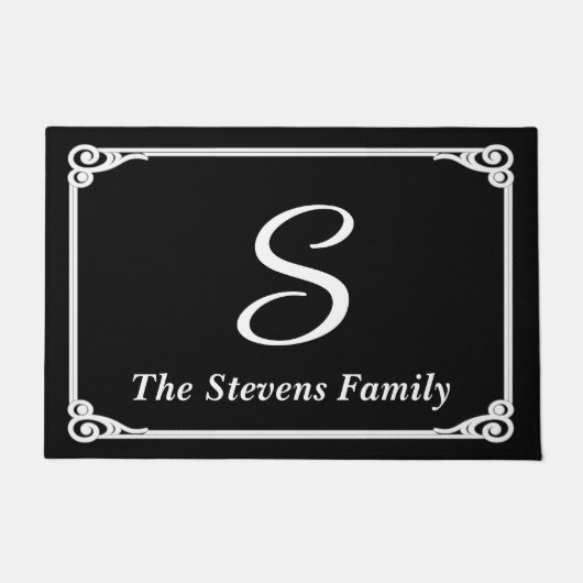 Personalisierte Familienname & Initial Türmatte •  (Vorderseite)
