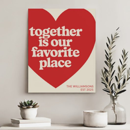 Personalisierte Familienname Liebe Heart Red Moder Poster