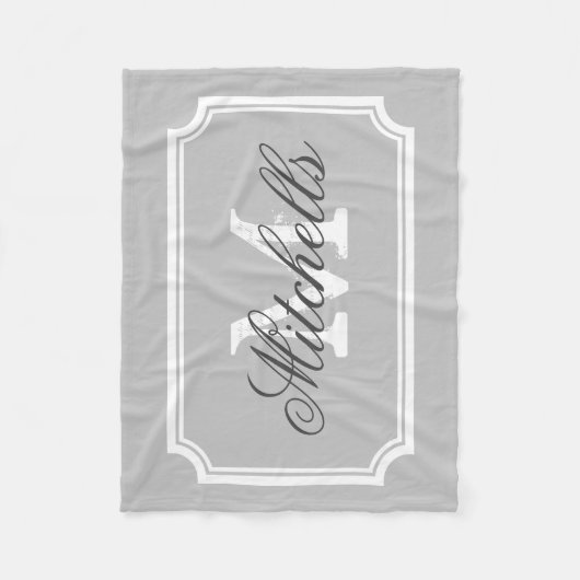 Personalisierte Familienname-Monogramm-Fleecedecke Fleecedecke (Vorderseite)