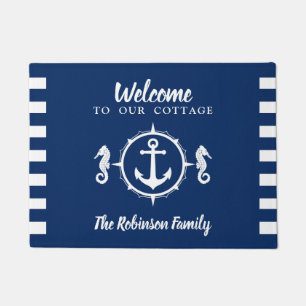 Personalisierte Familienname Seepferd Anchor Hütt Fußmatte