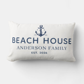 Personalisierte Familienname Strandhaus-Wurfkissen Lendenkissen