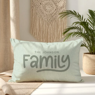 Personalisierte Familienname Typografie-Seite Lendenkissen