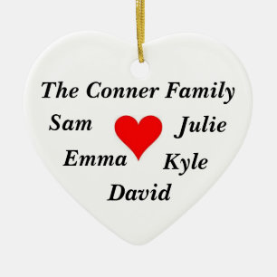 Personalisierte Familienname-Verzierung Keramik Ornament
