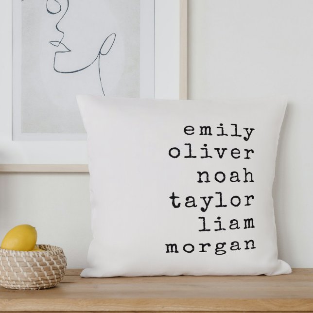 Personalisierte Familiennamen benutzerdefinierte S Kissen (Personalized Family Names Pillow Custom Typewriter Font Last Name Housewarming Gift Unique Accent)