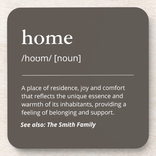 Personalisierte Familiennamen minimalistisch saube Getränkeuntersetzer (Vorderseite)