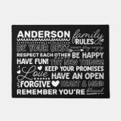 Personalisierte Familiennamen Positives Schwarz Fußmatte (Vorderseite)