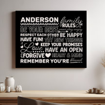Personalisierte Familiennamen Positives Schwarz