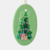 Personalisierte Familiennamen Weihnachtsbaum Ornam Keramik Ornament (Rechts)