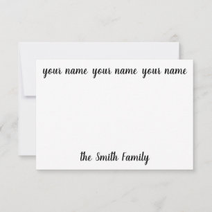 Personalisierte Familiennotecards Dankeskarte