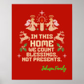 Personalisierte Familiensegnung Weihnachtszeichen Poster (Vorne)