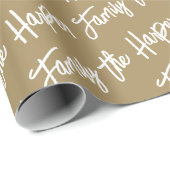 Personalisierte Familiensignatur Modernes Drehbuch Geschenkpapier (Rolleneckpunkt)