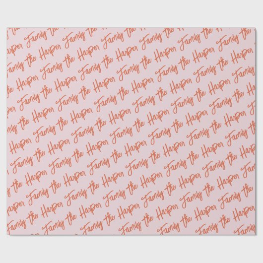 Personalisierte Familiensignatur Modernes Drehbuch Geschenkpapier (Flach)