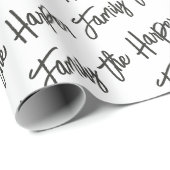 Personalisierte Familiensignatur Modernes Skript S Geschenkpapier (Rolleneckpunkt)