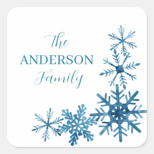 Personalisierte Familiensignatur Quadratischer Aufkleber (Vorderseite)