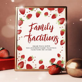 Personalisierte Familientraditionen Erdbeeren Zeic Poster