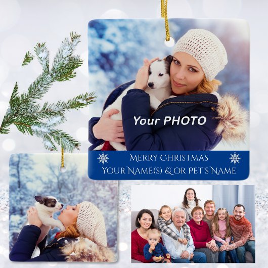 Personalisierte Familienverzierung mit Hund, Katze Keramikornament