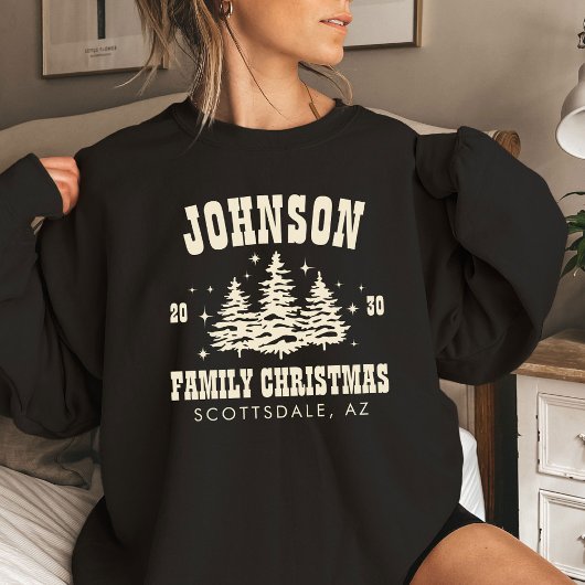 Personalisierte Familienweihnachtsbaum-Matching Tri-Blend Shirt