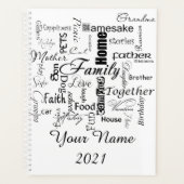 Personalisierte Familienwörter Planer (Vorderseite)